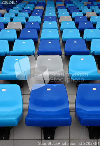 Image of Sport arena seat in blue color