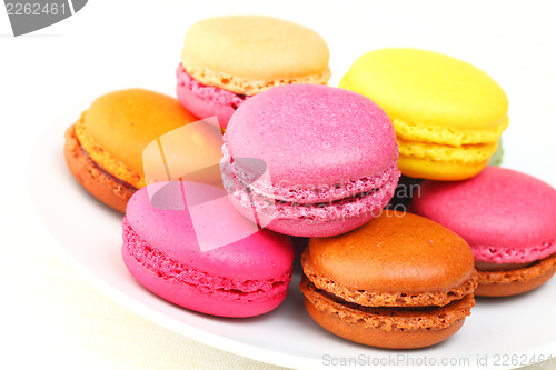 Image of Colorful macaron on the plate