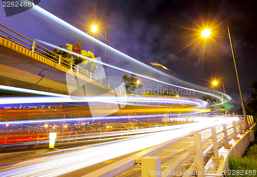 Image of Night traffic in city