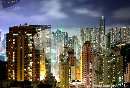 Image of Residential building at night 