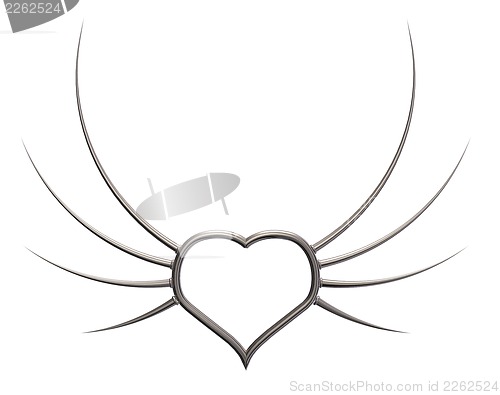 Image of metal wings heart