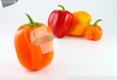 Image of Red, Orange and Yellow Bell Peppers