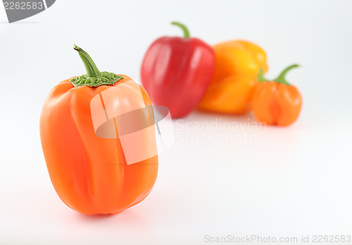 Image of Red, Orange and Yellow Bell Peppers