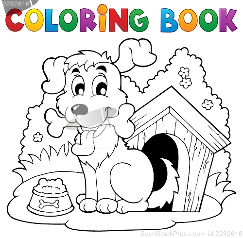 Image of Coloring book dog theme 1