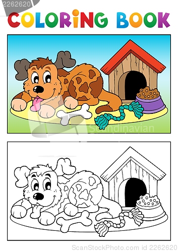 Image of Coloring book dog theme 3