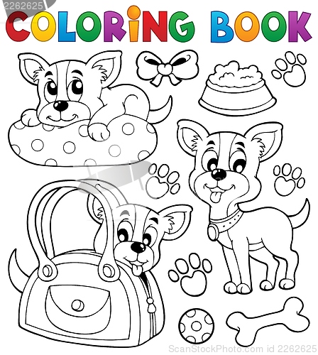 Image of Coloring book dog theme 8