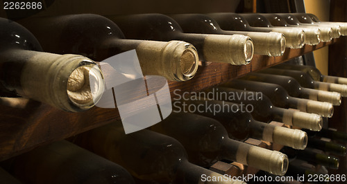 Image of Wine bottles on shelf