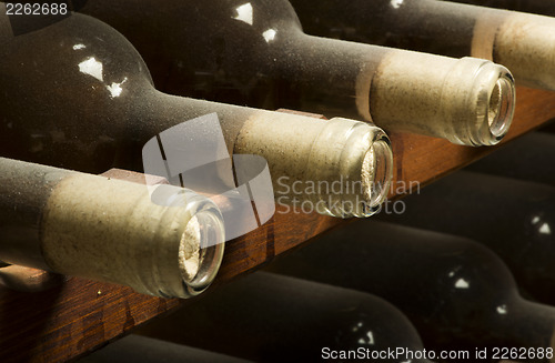 Image of Wine bottles on shelf