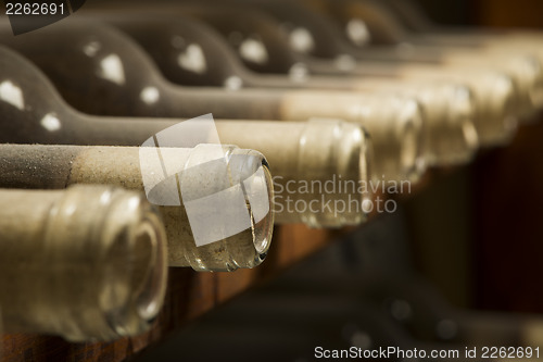 Image of Wine bottles on shelf