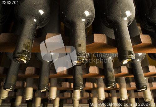 Image of Wine bottles on shelf