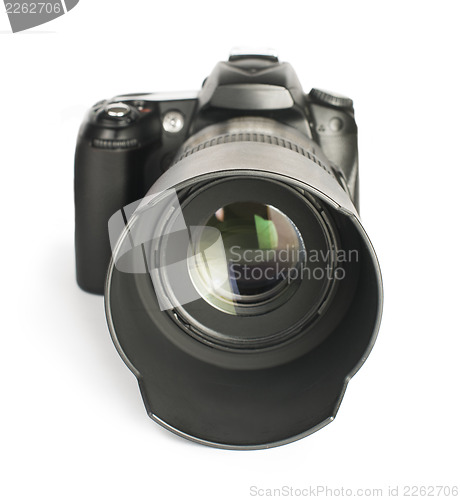 Image of DSLR camera white isolated