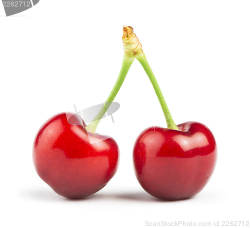 Image of Two Cherries white isolated
