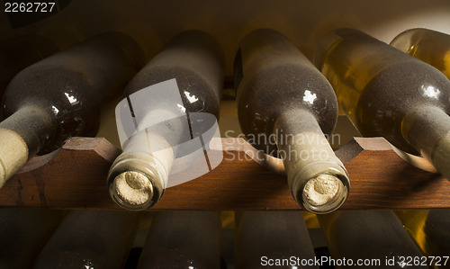 Image of Wine bottles on shelf