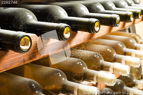 Image of Wine bottles on shelf