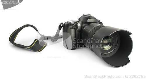 Image of DSLR camera white isolated