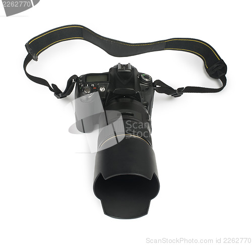 Image of DSLR camera white isolated