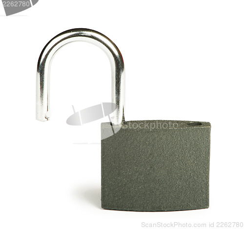 Image of Grey padlock isolated studio shot