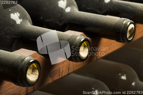 Image of Wine bottles on shelf