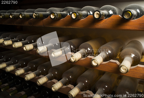 Image of Wine bottles on shelf