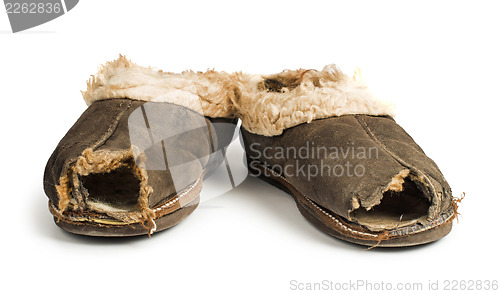 Image of Old torn boots of leather