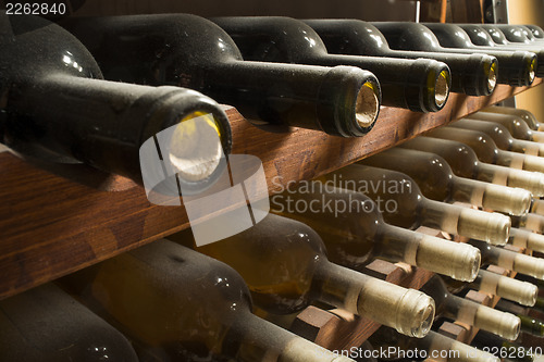 Image of Wine bottles on shelf