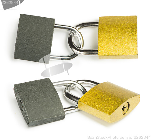 Image of Yellow padlock isolated