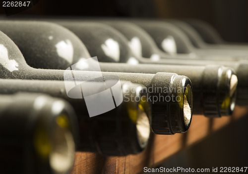 Image of Wine bottles on shelf