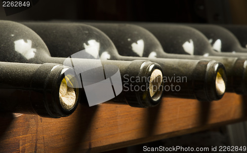 Image of Wine bottles on shelf