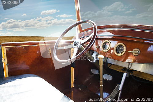 Image of Vintage retro car interior