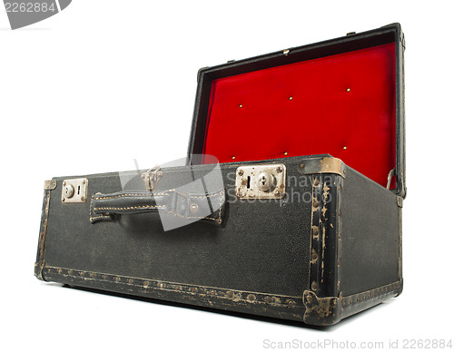 Image of Opened old travel suitcase