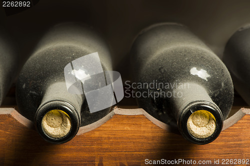 Image of Wine bottles on shelf