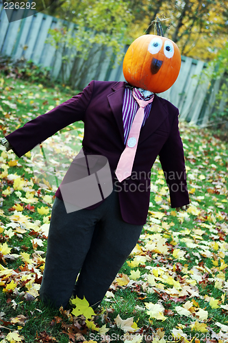 Image of Pumpkin person in a suit