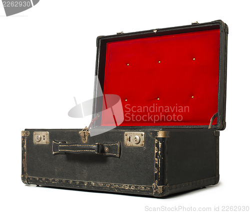 Image of Opened old travel suitcase