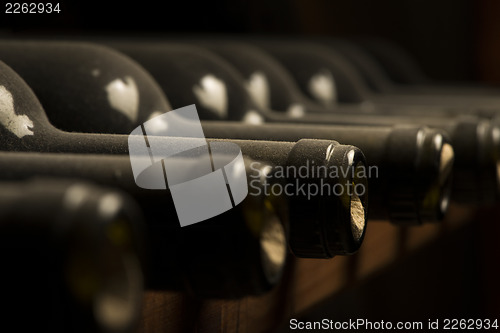 Image of Wine bottles on shelf