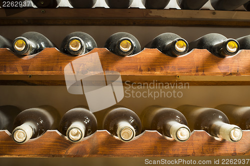 Image of Wine bottles on shelf