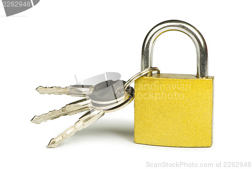 Image of Yellow padlock and keys