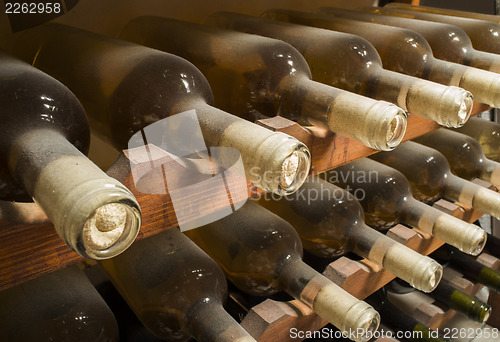 Image of Wine bottles on shelf