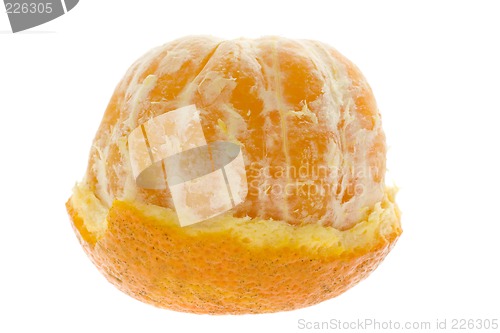 Image of Half peeled mandarin orange

