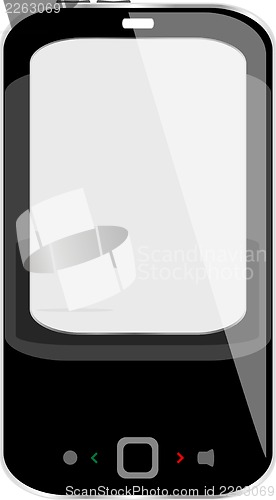 Image of Black smartphone isolated on white background