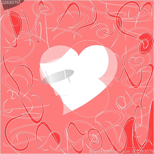 Image of Heart love card, valentine day abstract background