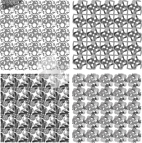 Image of Big black and white plaid patterns set