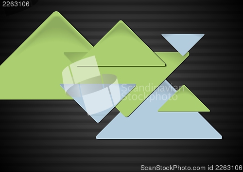 Image of Triangles on the dark background. Vector