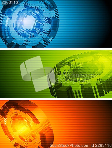 Image of Abstract hi-tech vector banners