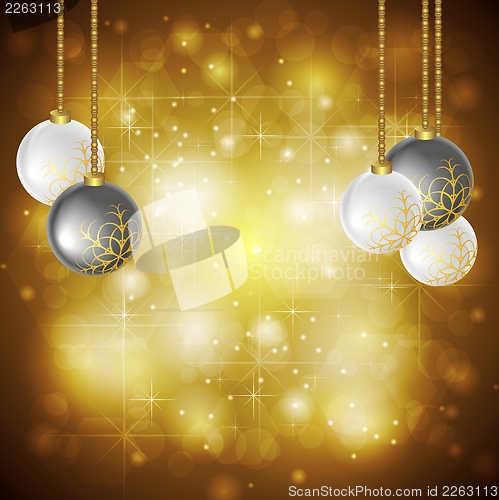Image of Golden Christmas background. Vector illustration