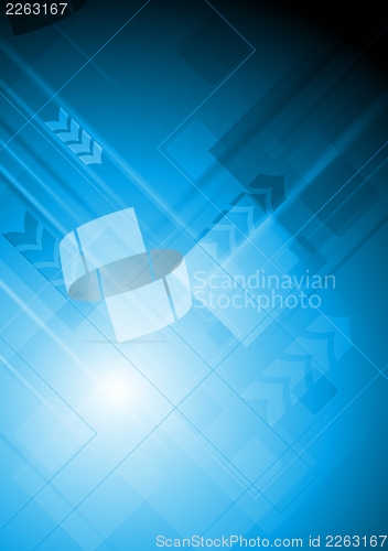 Image of Blue technical background with arrows. Vector
