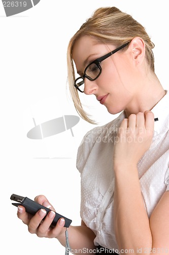 Image of Woman with a pda
