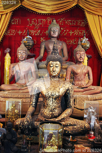 Image of Buddhist statues inside a temple