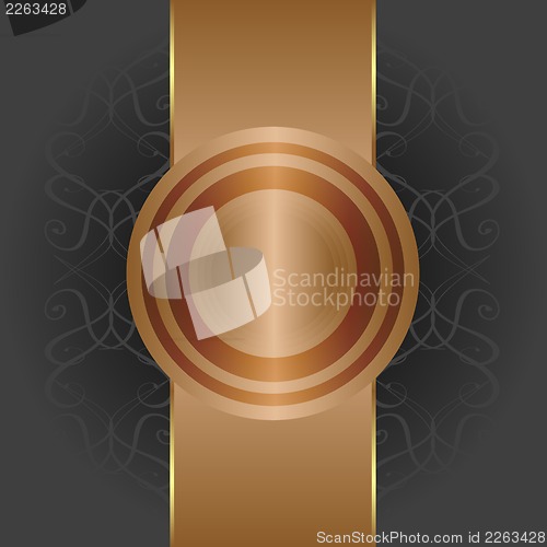 Image of Abstract background with gold banner