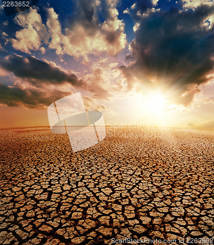 Image of drought earth and dramatic sky