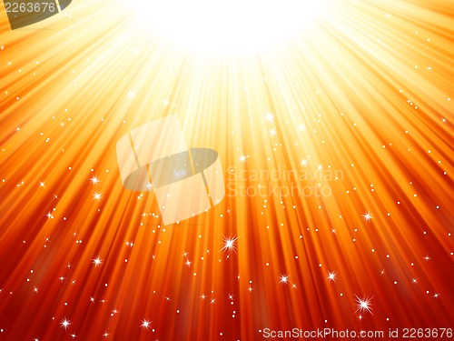 Image of Sunburst rays of sunlight tenplate. EPS 8